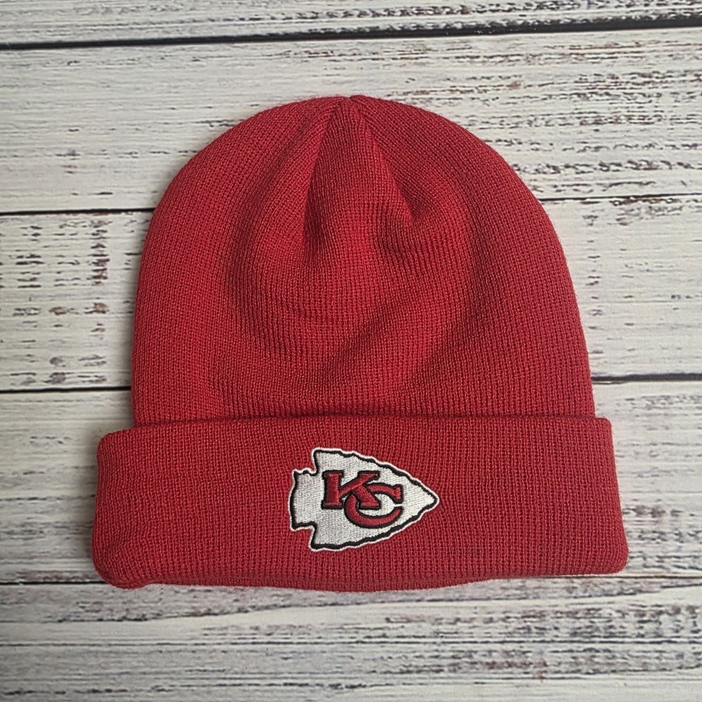 NFL Team Apparel Kansas City Chiefs Team Logo Knit Youth Beanie Red Acrylic